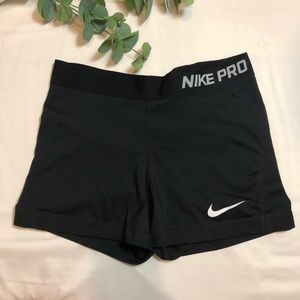 Nike pro spandex gym shorts black size medium